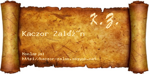 Kaczor Zalán névjegykártya